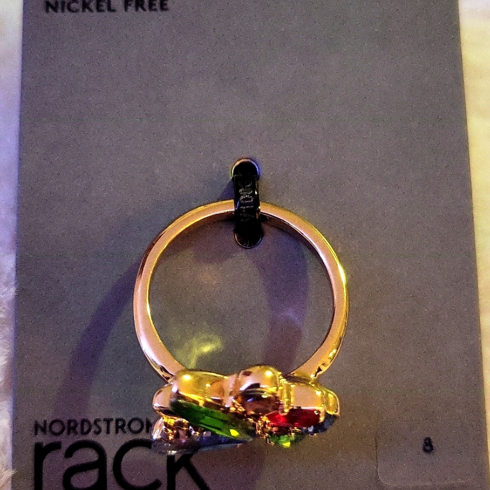 Nordstrom Multicolor Gemstone Flower Ring - Picture 4 of 4